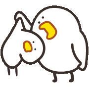 a couple of chickens are standing next to each other and hugging each other .
