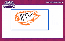 a drawing of an iptv logo on a garticphone.com page