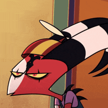 a cartoon character with a very long neck