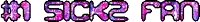 the word fan is written in purple and blue