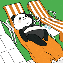 Sunbathing Panda Bikini GIF