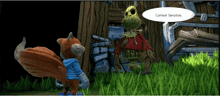 a fox talking to a scarecrow with a speech bubble that says " context sensitive "