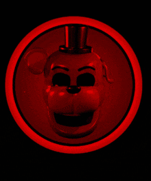 a teddy bear with a top hat is glowing in a green circle