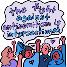 the fight against antisemitism is intersectional antisemitism protest peaceful protest megaphone