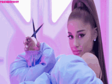 Cut Off Scissors GIF - Cut Off Scissors Ariana Grande GIFs