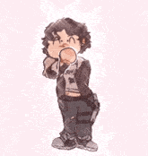 a drawing of a man wearing a shirt that says doomed