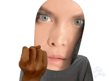 a drawing of a woman 's face with a fist in front of it and the word jill on the bottom right