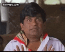 Brahmi Fear Reaction.Gif GIF - Brahmi Fear Reaction Funny Telugu GIFs