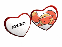 a heart with a picture of a squirrel and the words splat on it