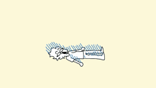 a cartoon of a person laying on their back with sunglasses on