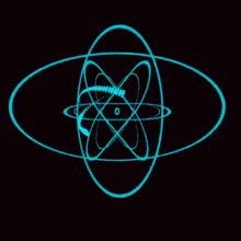 a blue circle with a circle in the middle that looks like an atom