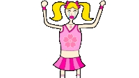 a cartoon drawing of a cheerleader crying