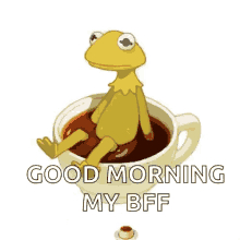Kermit The Frog Good Morning My Bff GIF - Kermit The Frog Good Morning My Bff Dipping GIFs