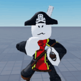 a roblox character with a pirate hat and a hook