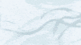 a drawing of a girl with green hair and snowflakes in the background