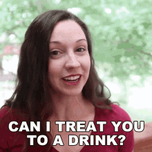 Can I Treat You To A Drink Vanessa Joy GIF - Can I Treat You To A Drink Vanessa Joy Speak English With Vanessa GIFs
