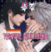 a picture of a man and a woman with the words vampire girlfriend on the bottom