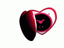 a heart shaped clock with a black face and a red border