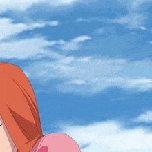 a cartoon drawing of a woman with red hair