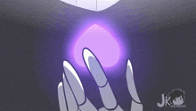 a cartoon of a hand holding a purple heart that says this soul was given to me for the purpose