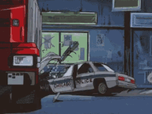 anime crash police car
