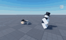 a roblox character with a top hat and scarf