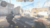 a screenshot of a video game showing a soldier aiming a gun