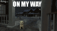 a poster for rimg.com shows a street light and the words " on my way "