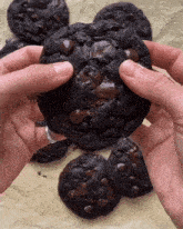 Double Chocolate Chip Cookies Cookies GIF - Double Chocolate Chip Cookies Cookies Dessert GIFs