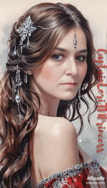 a painting of a woman with a crown on her head and the words captivate little princess on the bottom