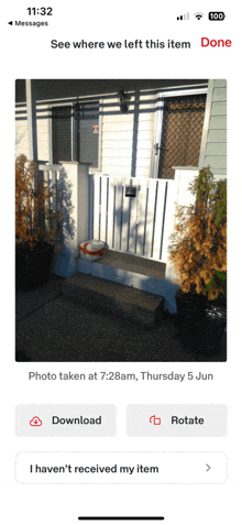 a phone screen shows a photo taken at 7:28 am on thursday june 5th