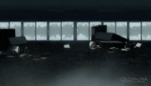 a dark room with a niconico channel logo on the bottom left