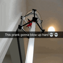 a picture of a ferris wheel with a caption that says " this prank gonna blow up hard "