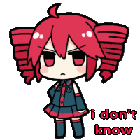 a cartoon of a girl with red hair says i don t know