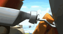 a cartoon drawing of a hook hanging from a rock