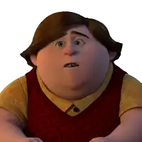a cartoon character with a surprised expression on his face