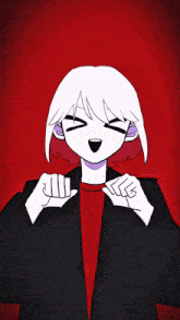 a blurry picture of a person 's face with a red background