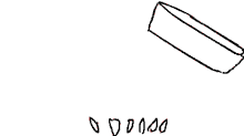 a black and white drawing of a frying pan with hearts on the stove top
