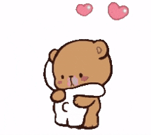 i love you i missed you bears hug cry hearts of happiness