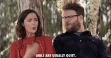 eighbors rose byrne seth rogen girls are usually quiet confused