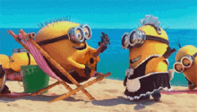 Minions On The Beach GIF