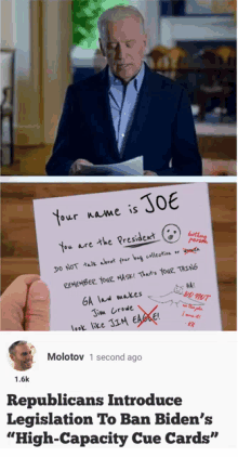 a picture of a man holding a piece of paper that says " your name is joe "