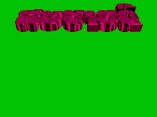 a green screen with red letters that spell out the year 2013