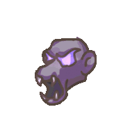 a cartoon drawing of a person with purple hair