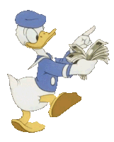 donald duck holding a stack of money in his hands