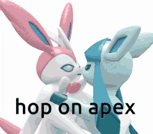 Hop On Apex Glaceon Sylveon Pokemon GIF - Hop On Apex Glaceon Sylveon Pokemon GIFs