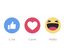 like love haha reactions facebook reactions