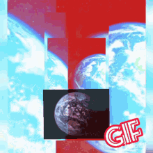 a picture of the earth with a gif sticker