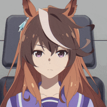 a close up of a cartoon character with brown hair