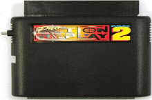 a black cartridge for pro action 2 sits on a white table